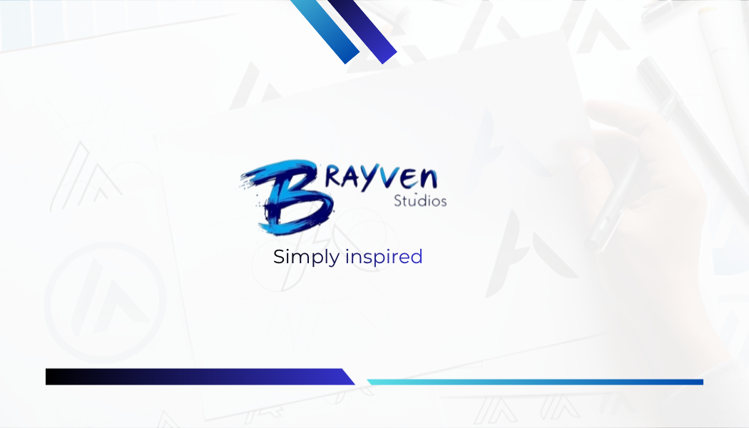 Brayven Studios logo and Simply inspired business card